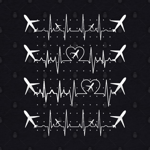 Aviation Airplane Flying Pilot Heartbeat Love Sky by BestSellerDesign